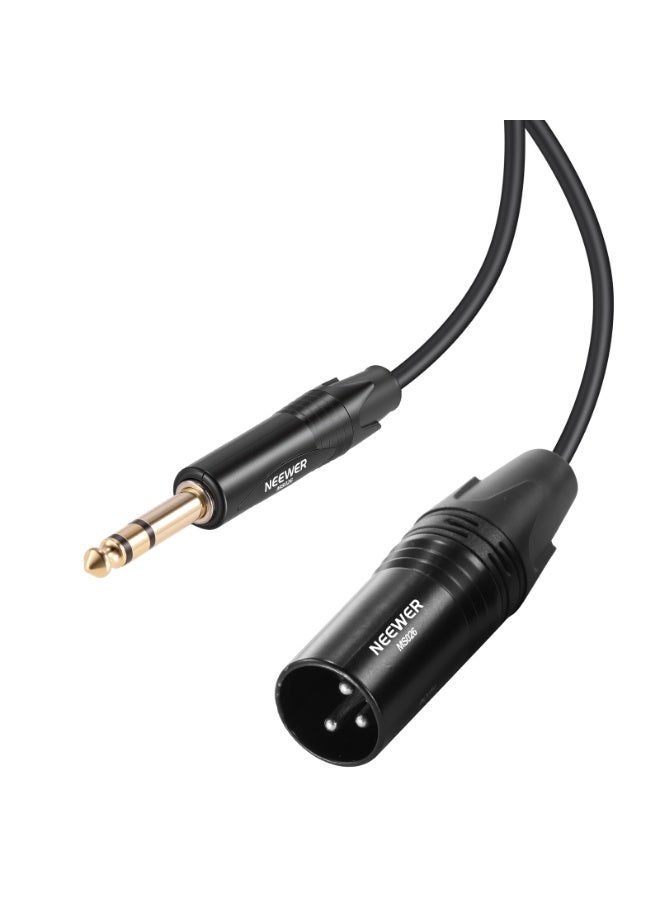 NEEWER 6.35mm 1/4 TRS to XLR Male Cable, 3 ft Quarter Inch to 3 Pin XLR Balanced Signal Interconnect Patch Cord Adapter Connector for Microphone Amplifier Mixer Powered Speaker Guitar Tuner, MS026 - Image 1
