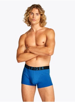 TOMMY HILFIGER Men's 3-Pack Logo Waistband Trunks - Cotton, Multicolour  - Image 1