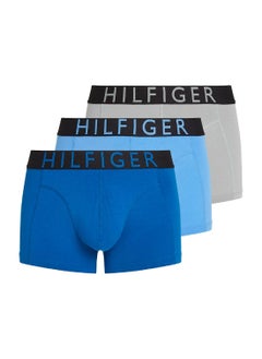 TOMMY HILFIGER Men's 3-Pack Logo Waistband Trunks - Cotton, Multicolour  - Image 5