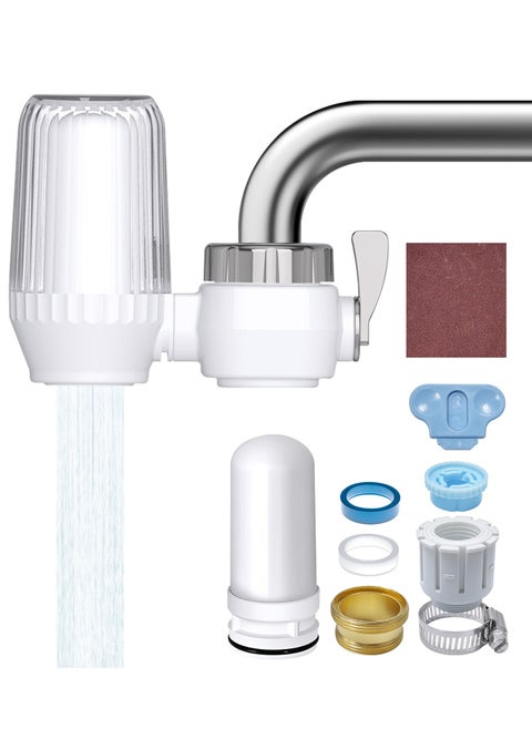 Sink Filter Water Faucet,Ceramics Faucet Filter Multi-Stage Advanced Faucet Water Filter System Removes Chlorine, Sediment,Heavy Metals Hard Water,Water Filter for Drinking,High Flow Suitable For Home Kitchen