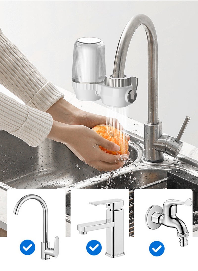 Sink Filter Water Faucet,Ceramics Faucet Filter Multi-Stage Advanced Faucet Water Filter System Removes Chlorine, Sediment,Heavy Metals Hard Water,Water Filter for Drinking,High Flow Suitable For Home Kitchen