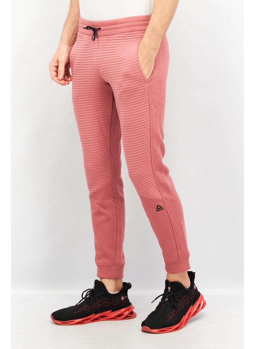 Reebok Men Regular Fit Brand Logo Outdoor Sweatpants, Pink  - Image 4
