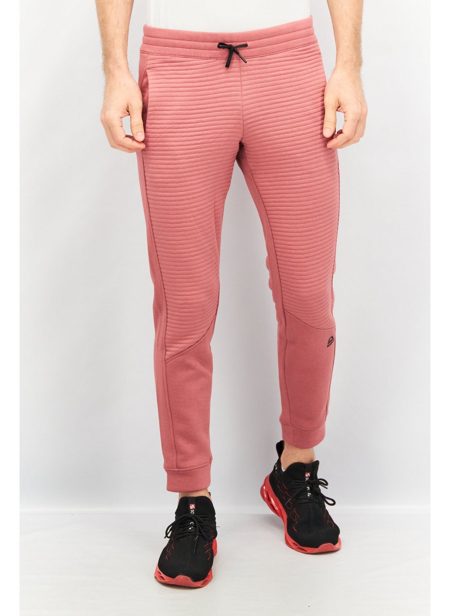 Reebok Men Regular Fit Brand Logo Outdoor Sweatpants, Pink  - Image 1
