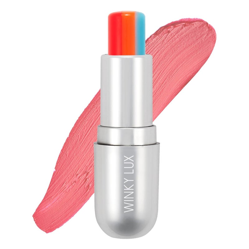 Winky Lux Winky Lux Rainbow Tri Tinted Lip Balm  Hydrating Nourishing Lip Care with Jojoba Oil  Vitamin E Sheer Pink Tint Moisturizes  Softens Dry Lips Buttery Soft with Juicy Finish