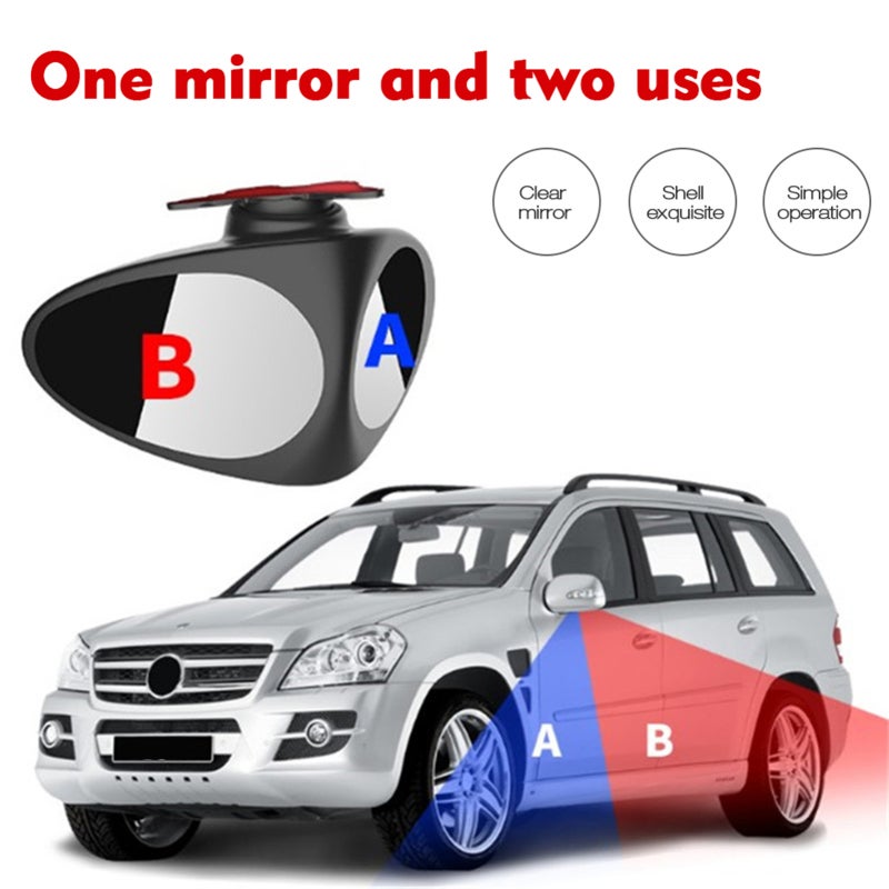 Rearview Mirror: Black, Wide Angle, 360° Rotation, Blind Spot Elimination - Easy 1-Minute Installation, Universal Fit for Cars, SUVs, RVs, Vans to Boost Driving Safety - Image 5
