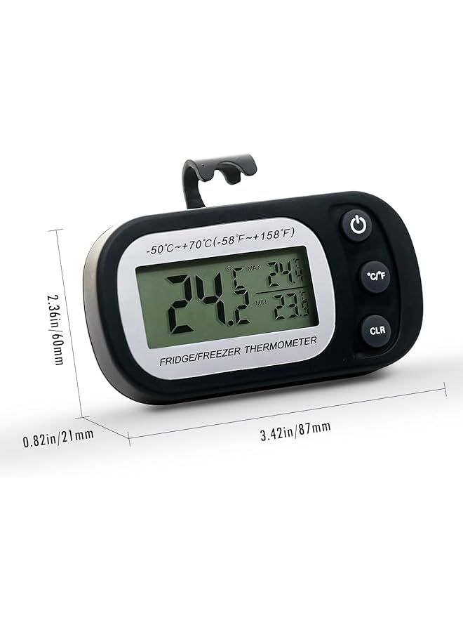 erorex Refrigerator Thermometer 2Pcs Waterproof Fridge Thermometer Digital Freezer Room Thermometer With Max Min Record Function Large Lcd Display And Magnetic Back For Kitchen Home Restaurants - Image 2