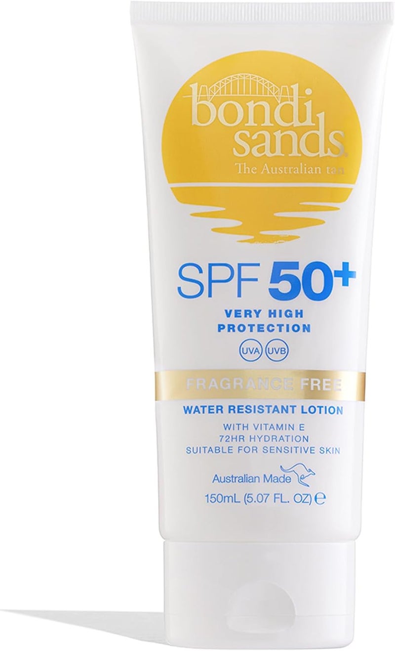 Bondi Sands Fragrance Free Sunscreen Lotion SPF 50 NonGreasy BroadSpectrum Formula Moisturises Soothes and Protects Skin Water Resistant Up To 4 Hours Cruelty Free 150 mL507 Oz