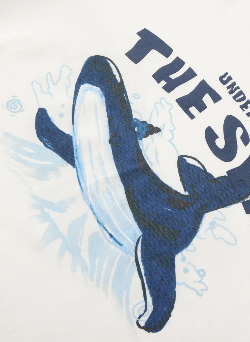 Balabala White Kids Boys Round v-neck short-sleeved T-shirt for Men | Best Price UAE