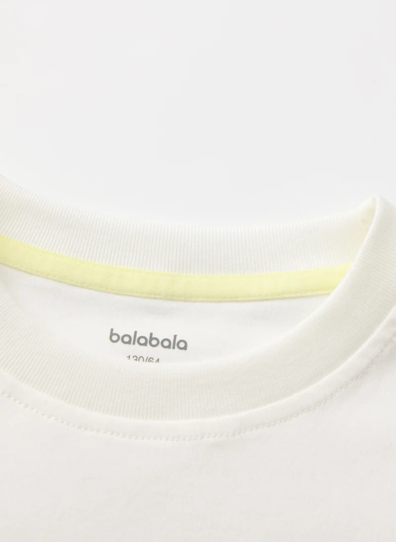 Balabala White Kids Boys Round v-neck short-sleeved T-shirt for Men | Best Price UAE