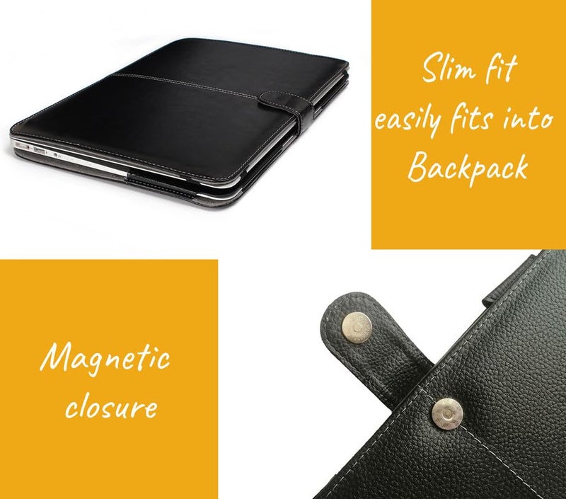 Dorca ® Orginal PU Case Cover for HP Pavilion Plus 14, 13th Gen(eh0024TU, eh1047TU, eh1022TU, eh0037TU, ew0153TU) - (PU Leather, Black) - Image 4