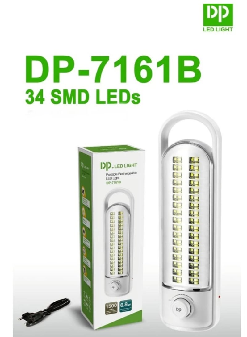 دي بي مصباح يدوي LED محمول في حالات الطوارئ قابل لإعادة الشحن مع منفذ شحن للطاقة الشمسية 6.8 وات  - Image 1