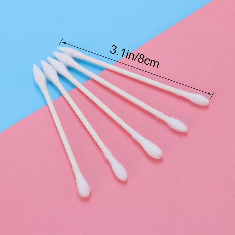400 قطعة من أعواد القطن الطبيعية ذات الرؤوس المزدوجة، وسادات المكياج لتطبيق ظلال العيون والخدود وأحمر الشفاه - Image 4