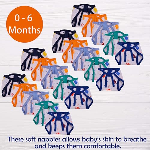 Toddylon Baby Products New Born Baby Clothes | Cloth Diapers | Langots | Nappies | Cotton | Reusable | Washable | Nappy (0-6 Months, Pack of 20) - Image 3