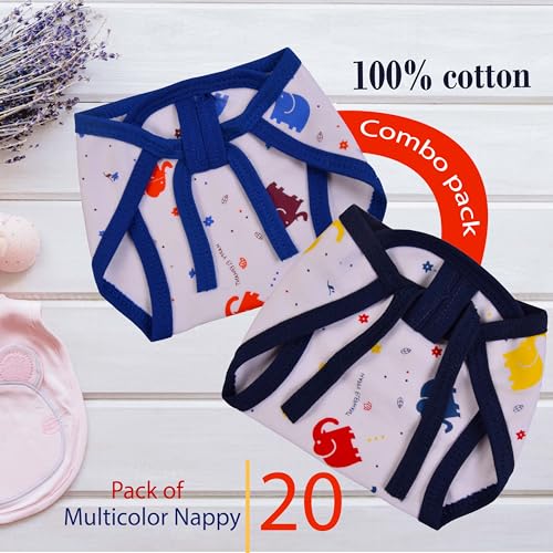 Toddylon Baby Products New Born Baby Clothes | Cloth Diapers | Langots | Nappies | Cotton | Reusable | Washable | Nappy (0-6 Months, Pack of 20) - Image 5