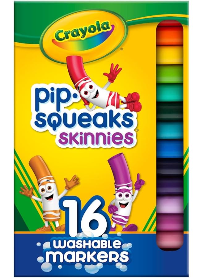 Crayola Washable Pip Squeaks Skinnies Markers Pack Of 16  - Image 1