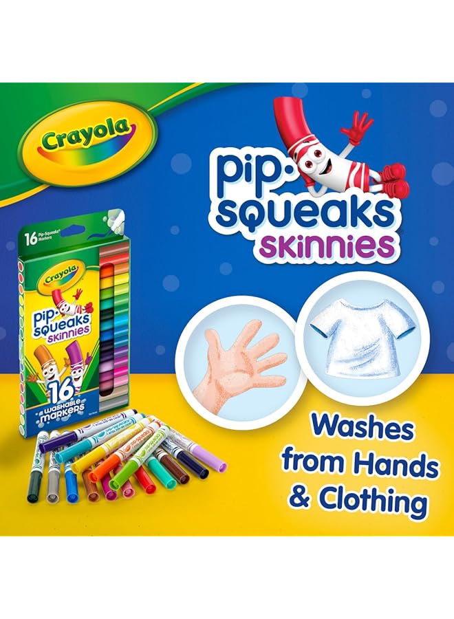 Crayola Washable Pip Squeaks Skinnies Markers Pack Of 16  - Image 4
