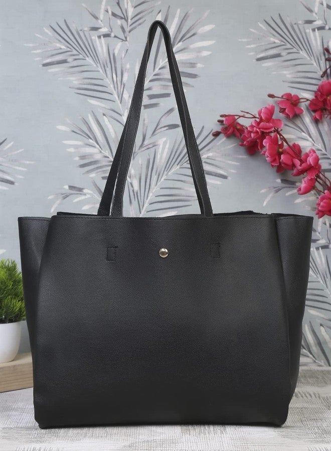 Fargo Leatherette Multi Compartment Laptop Handbags For Women's Ladies (Magnet_Black_FGO-446) - Image 2