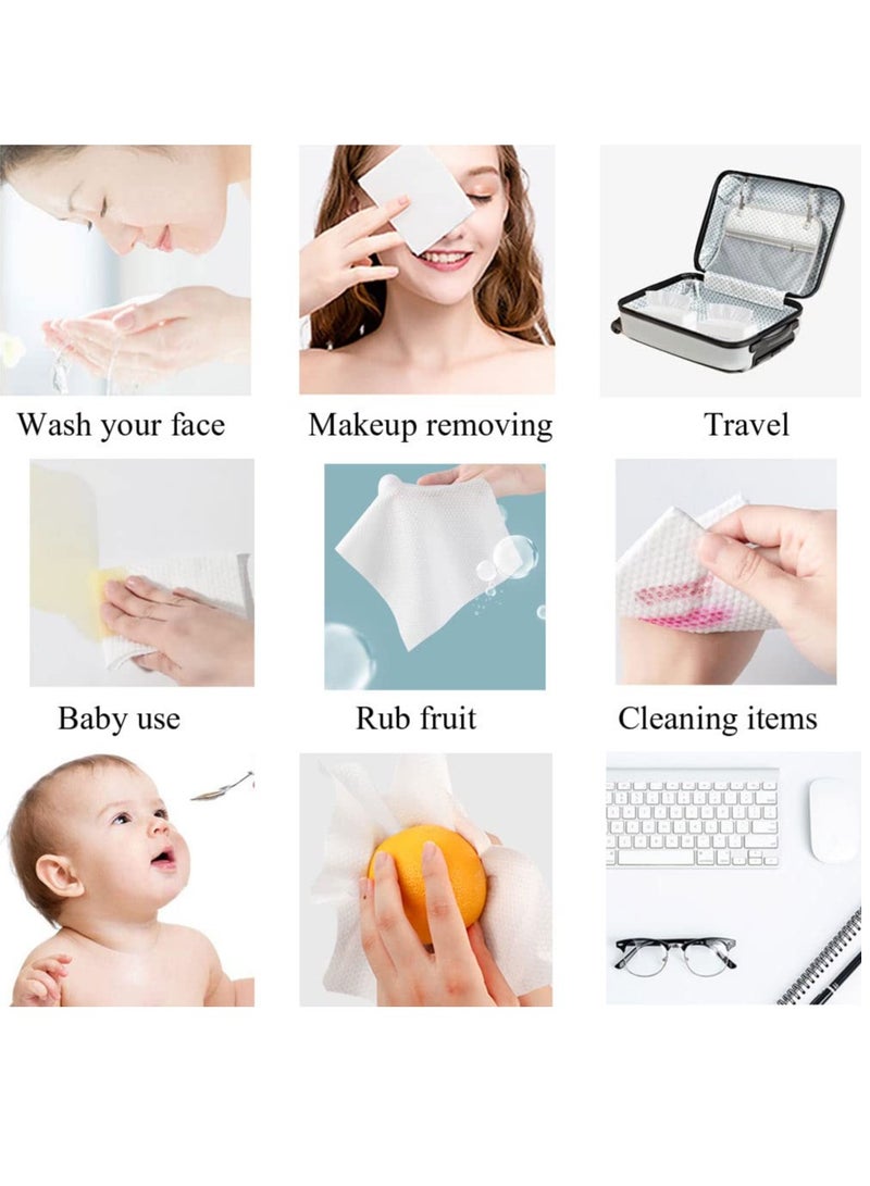 SYOSI Soft Face Towel Extra Thick Large Disposable Cotton Lint-Free Tissues Makeup Removing Reusable Wipes for Sensitive Skin Care（100 Sheets） - Image 5