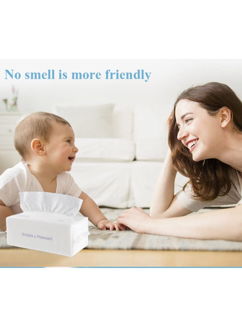 SYOSI Soft Face Towel Extra Thick Large Disposable Cotton Lint-Free Tissues Makeup Removing Reusable Wipes for Sensitive Skin Care（100 Sheets） - Image 3