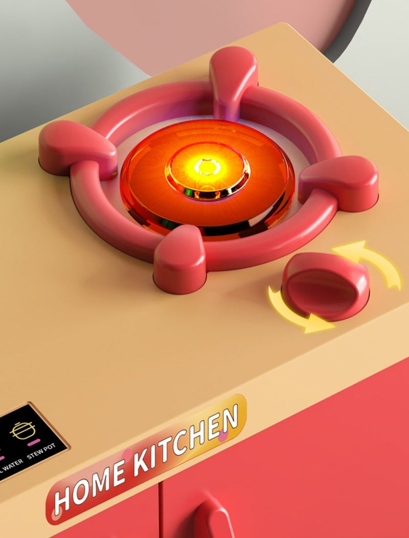 Educational Toys: Red Durable Plastic Compact Lifelike Simulation Stove - Spark Creativity Interactive Pretend Play Kitchen Set for Children Aged 3 and Up Home Play Areas - Image 3