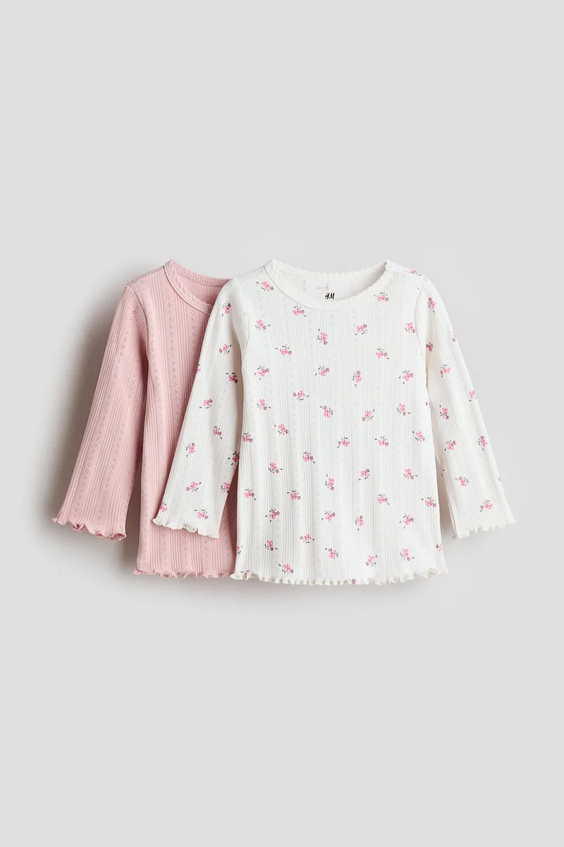 اتش اند ام عبوة من قطعتين من ملابس الجسم القطنية بنقشة البوانتيل