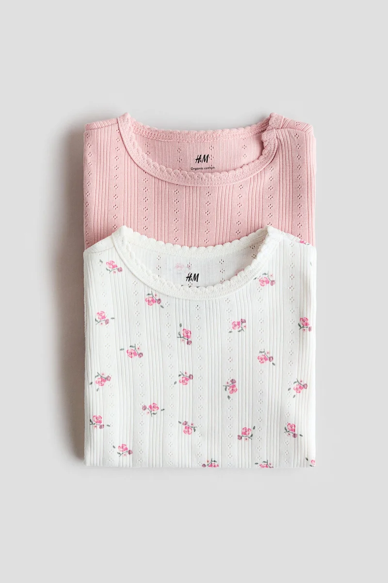 اتش اند ام عبوة من قطعتين من ملابس الجسم القطنية بنقشة البوانتيل