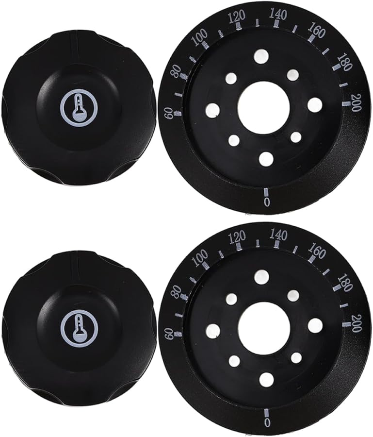 2Pcs Black Thermostat Control Knobs Replacement for Electric Stove Oven Grill Gas Valve - Image 1