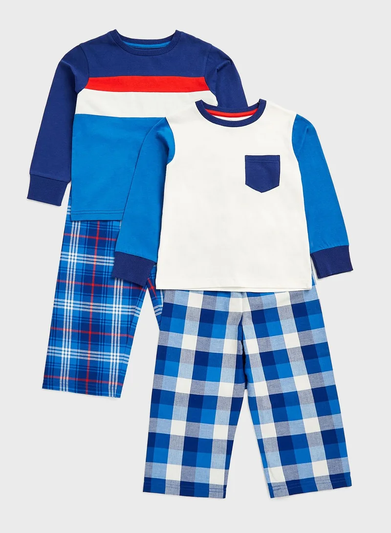 mothercare Kids 2 Pack Checked Pyjama Set