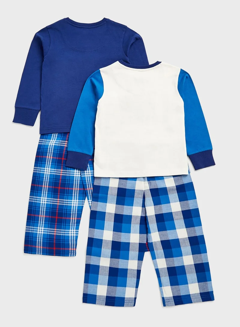 mothercare Kids 2 Pack Checked Pyjama Set