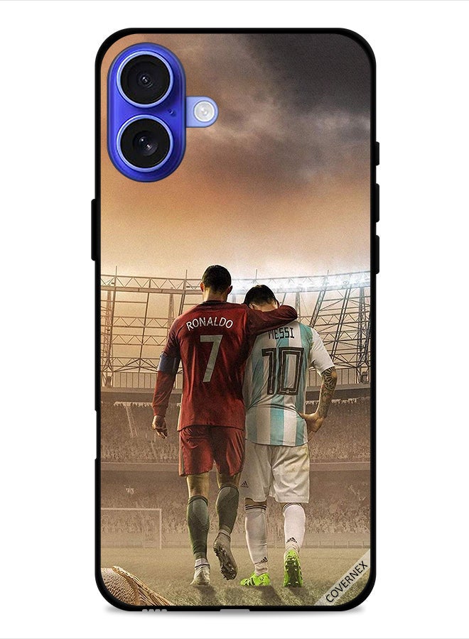 Covernex Apple iPhone 16 Protective Case Cover Messi & CR7 Ronaldo - Image 1