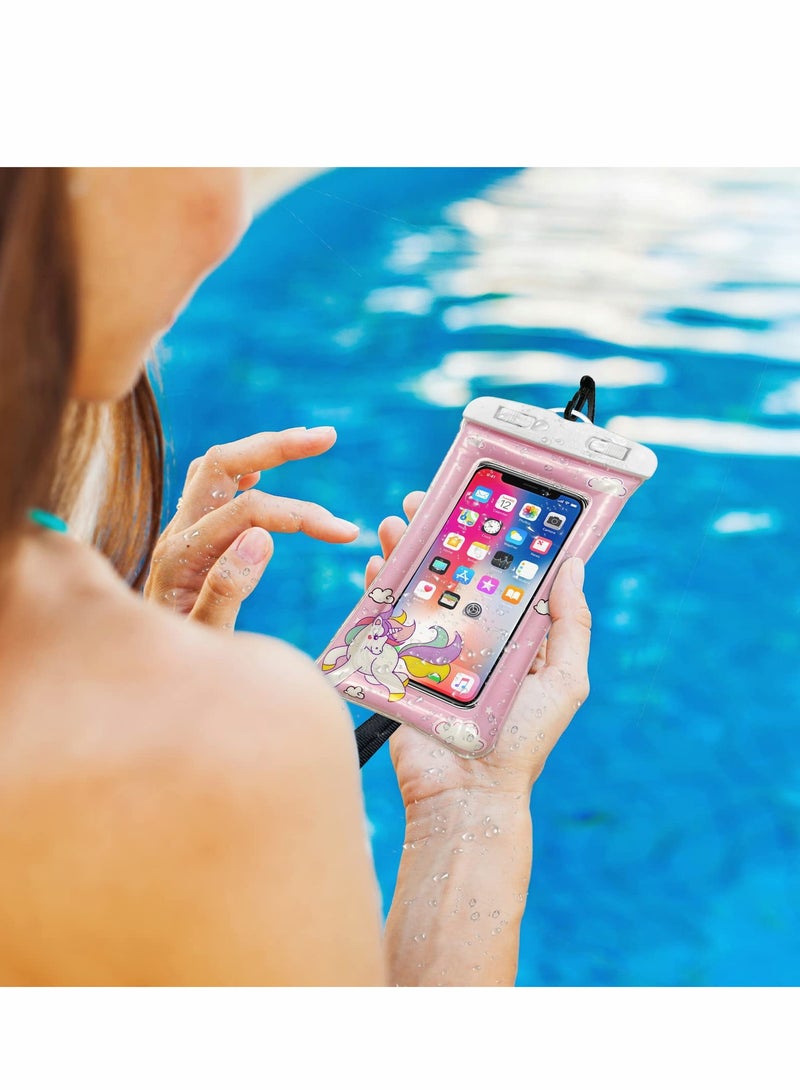 KASTWAVE Waterproof Phone Pouch, Case Cartoon Universal, Underwater Cellphone Dry Bag Compatible with iPhone 13 12 11 Pro XS Max XR X 8 7 6S Samsung Galaxy s10 S22 S21 S20 Up to 7.8 inch - Image 3