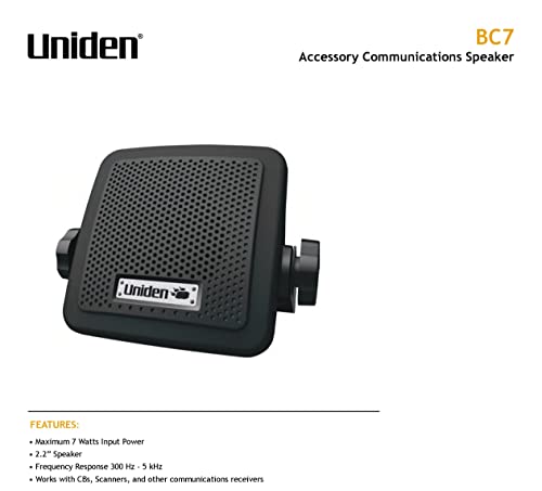 Uniden (BC7) Bearcat 7-Watt External Communications Speaker. Durable Rugged Design, Perfect for Amplifying Uniden Scanners, CB Radios, and Other Communications Receivers.,Black - Image 3
