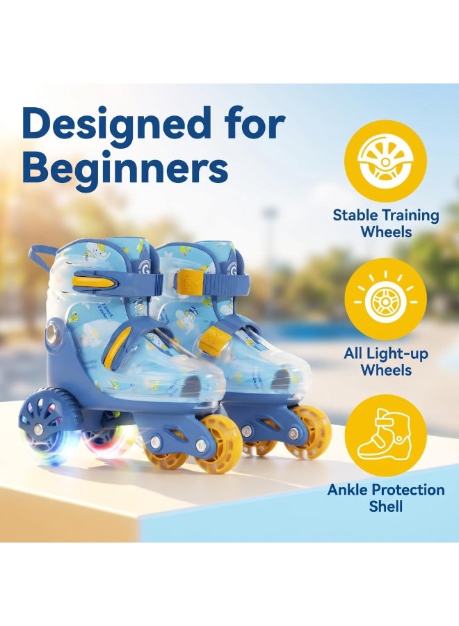GUIPAISHI Adjustable Roller Skates forToddler Ages 3-6 Girls Boys Kids  Toddler ,Fun Illuminating Light Up Flash Wheels Three-Point Type Balance Suitable for Beginners Indoor Roller Skating - Image 2