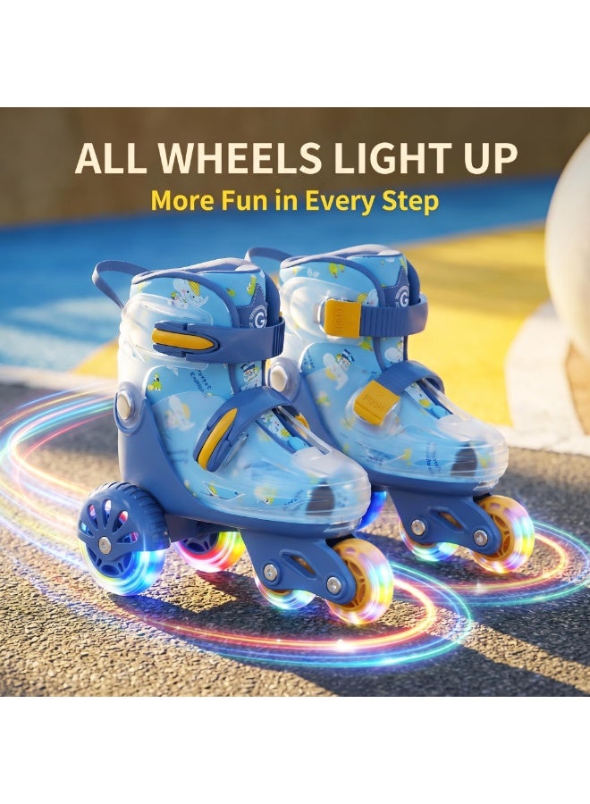 GUIPAISHI Adjustable Roller Skates forToddler Ages 3-6 Girls Boys Kids  Toddler ,Fun Illuminating Light Up Flash Wheels Three-Point Type Balance Suitable for Beginners Indoor Roller Skating - Image 4