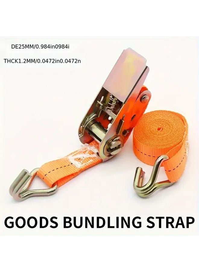 6M Heavy Duty Ratchet Tie Down Straps Universal Truck Binding Tightener Self Locking - Image 2