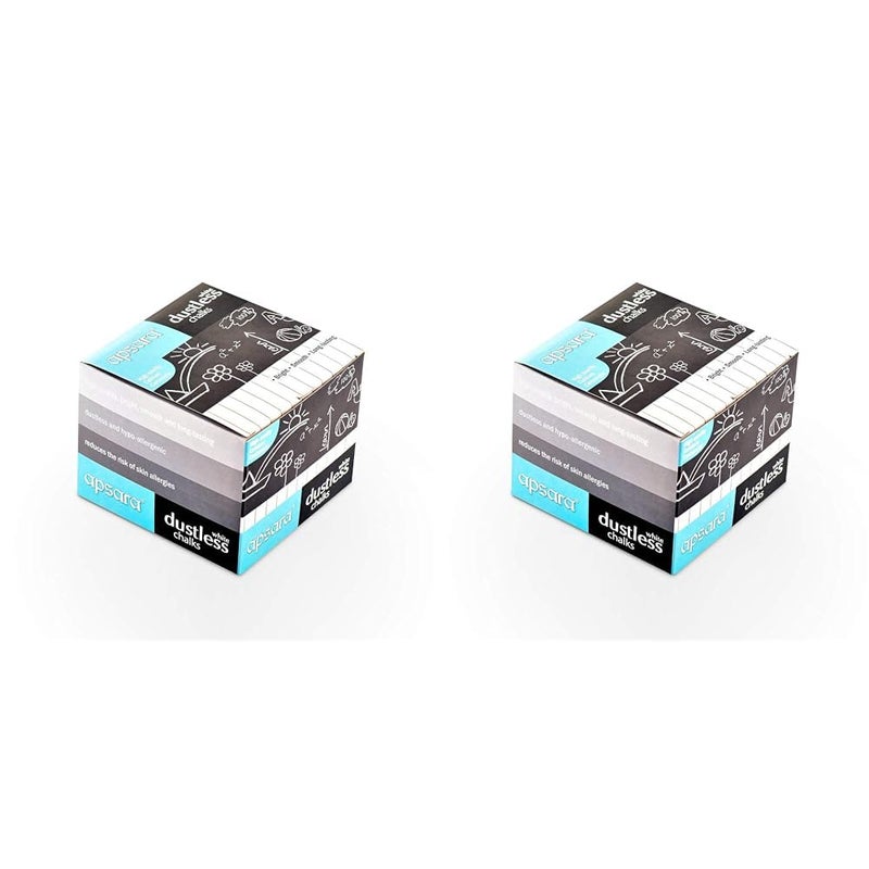 Apsara White Dustless Chalks (Pack of 2) - Image 1