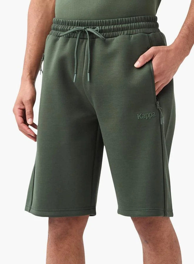 Kappa Logo Detail Shorts with Drawstring Closure and Pockets