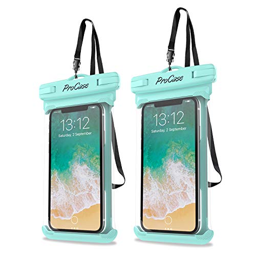 ProCase 2 Pack Waterproof Phone Pouch, Underwater Phone Case Up to 7", Dry Bag for iPhone 17 Air 16 15 14 13 Pro Plus Max, Galaxy S24 S23 S22 Ultra Pixel, Beach Essentials -Green - Image 1
