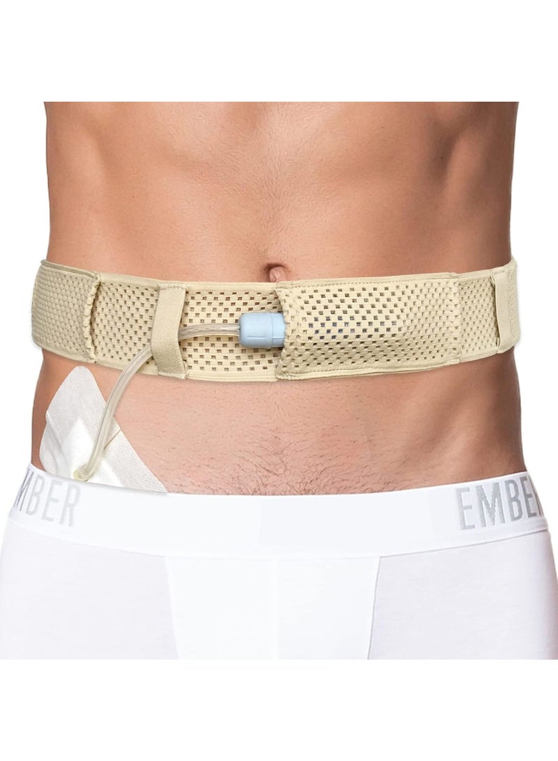 KASTWAVE Mesh Breathable PD Belt Peritoneal Dialysis, Catheter Accessories Supplies Soft Transfer Set, for Stomach Feeding Peg J Tube Women Men Adults Beige - Image 1