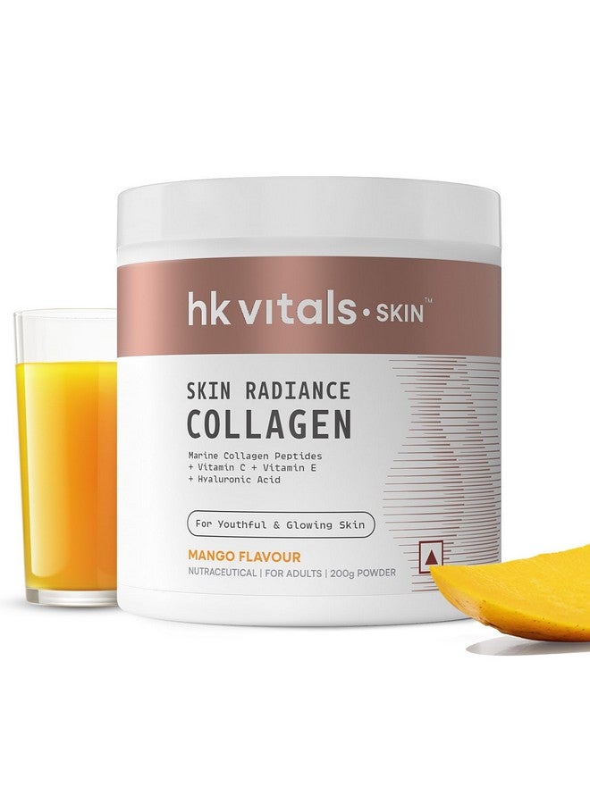 HealthKart hk vitals مكمل كولاجين البحر لإشراقة البشرة (مانجو، 200غ) | فيتامين C، E، صوديوم هيالورونات | لبشرة وشعر وأظافر صحية - Image 1