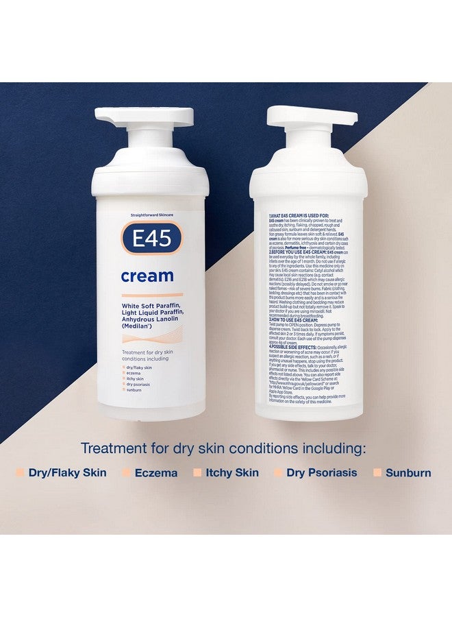 e45 Eucalyptus Scented Cream 500G Whole Body Moisturizer For Dry Skin & Eczema Relief Paraffin Enriched - Image 2