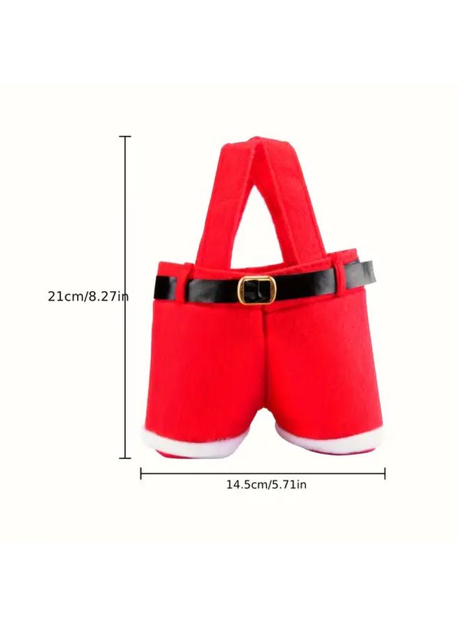 1pc Festive Santa Claus Pants Candy Bag Christmas Ornament Holiday Decoration Gift - Image 3