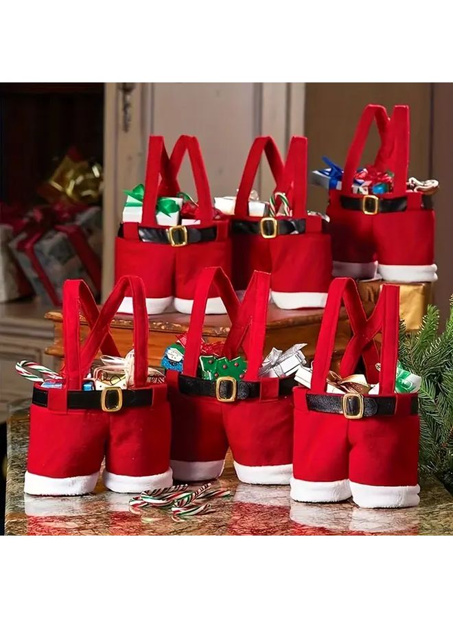 1pc Festive Santa Claus Pants Candy Bag Christmas Ornament Holiday Decoration Gift - Image 5