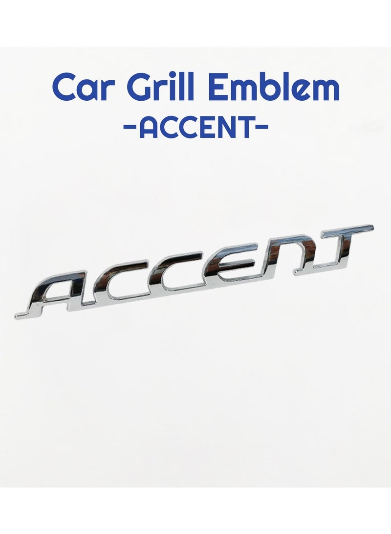 Accent Elevate Your Ride’s Front Fascia with Our Sleek Silver Metal Accent Car Grill Emblem - Image 1