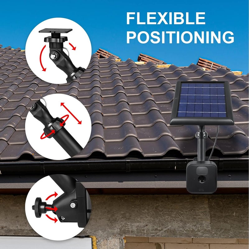 Wasserstein 2-in-1 Universal Gutter Mount for Camera & Solar Panel Compatible with Wyze, Blink, Ring, Arlo, Eufy Camera (Black) - Image 5