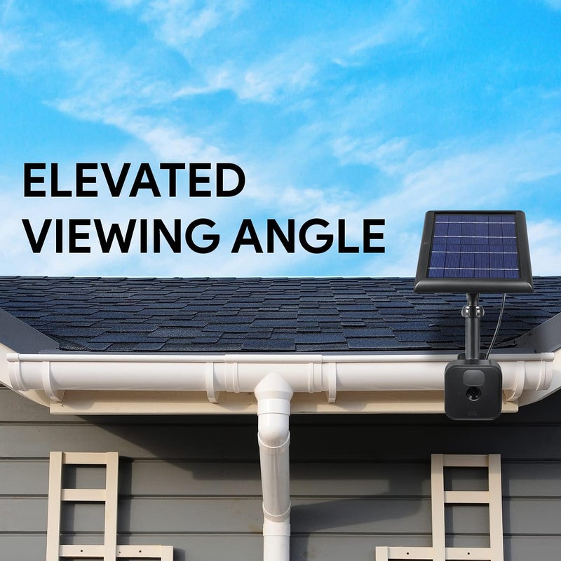 Wasserstein 2-in-1 Universal Gutter Mount for Camera & Solar Panel Compatible with Wyze, Blink, Ring, Arlo, Eufy Camera (Black) - Image 3