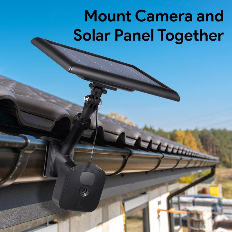 Wasserstein 2-in-1 Universal Gutter Mount for Camera & Solar Panel Compatible with Wyze, Blink, Ring, Arlo, Eufy Camera (Black) - Image 2