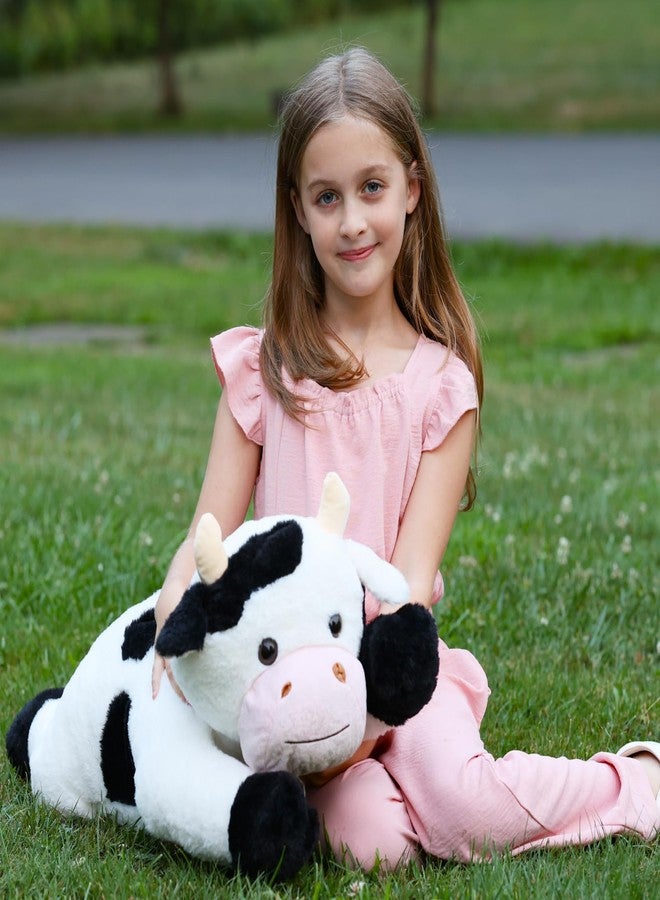 MaoGoLan 5lbs Cow Stuffed Animal Weighted Plush 28 inch Large Cow Toy for Girls, Super Soft & Fluffy Body Pillow for Adults Women Valentine's Day Christmas Easter Birthday Gifts - Image 2