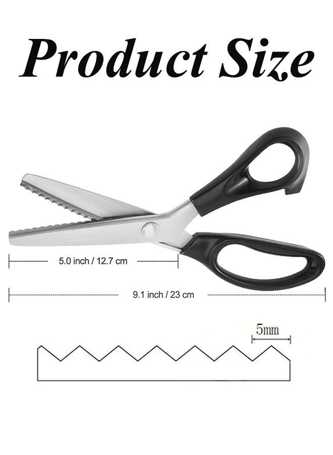 Pinking Shears for Fabric Cutting, Zig Zag Scissors, Scrapbook Scissors Decorative Edge for Adults, Great for Many Kinds of Sewing Fabrics Leather and Craft Paper, Professional Handheld Dressmaking - Image 4