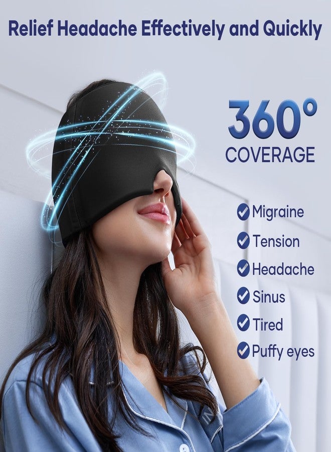 Qnoon Migraine Relief Cap, Headache Relief Cap Mask Products, Cooling Odorless Gel Ice Head Wrap for Tension, Stress,Hangover & Puffy Eyes - Image 2